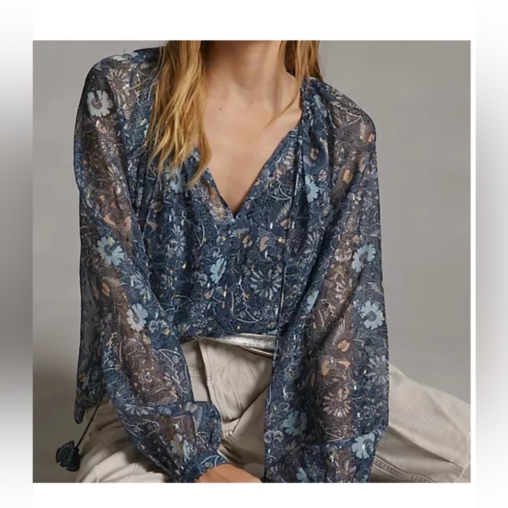 Anthropologie Letmebe Sheer Blouse with Cami